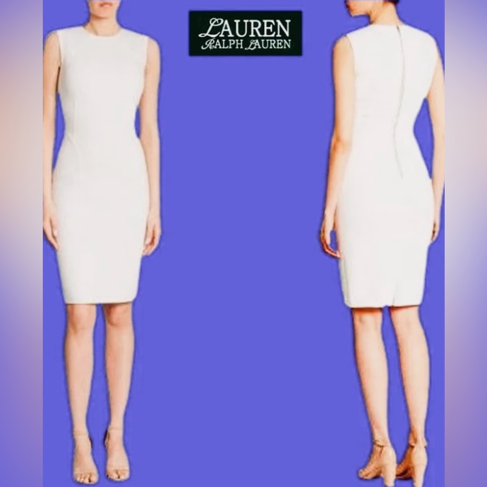 Lauren by Ralph Lauren Sleeveless Denim Mini Dress w/RawSeams in Pure White sz 2